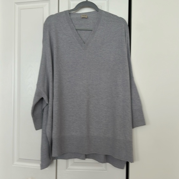 PAUW AMSTERDAM GRAY OVERSIZED DROP SHOULDER VNECK SWEATER SIZE 2 CASHMERE
